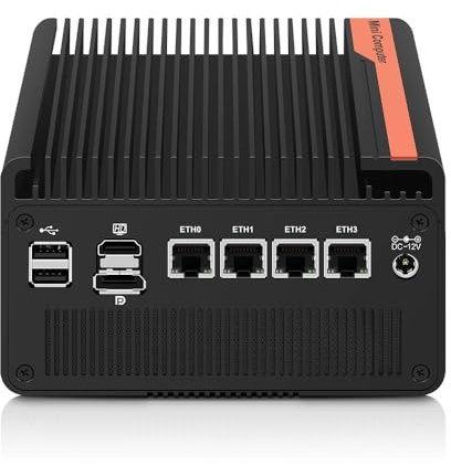 oaknode Mini PC N100 NAS 5 M.2 Nvme Pocket NAS Small PC, 4X2.5GbE LAN Mirco Desktop Computer 2HD 4K @ 60HZ, Router/QNAS/Firewall DDR5 per Office Business (Bareboen, N150)