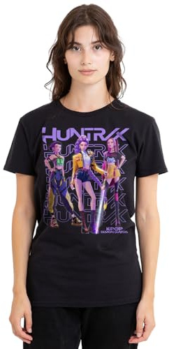 Kpop Demon Hunters Women's K-pop Demon Hunters - Huntrix Huntr/X Golden Trio Pose Ladies T Shirt T-Shirt