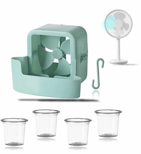 Mister Attachment for Fan, Portable Fan Cooling Attachment - No-Drill Ice Box Fan Cooler with Hook, Energy-Saving Evaporative Air Cooler for Home, Office, Apartment, Patio & Outdoor Tent (Blue)