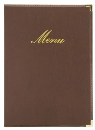 Securit Classic leather style menu holder - (1 double insert included, which displays 4x A4) - A4