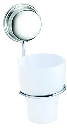 Croydex QM281841 Rust Free Stick 'N' Lock Plus Tumbler & Holder, Silver