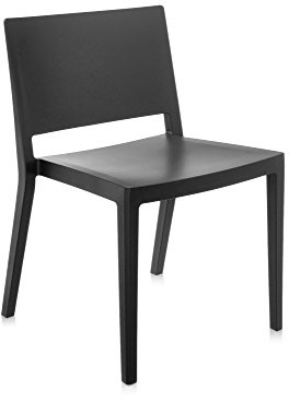 Kartell Lizz Mat Essstühle, Plastik, schwarz, 52 x 74.5 x 50 cm, 2 Stück