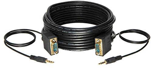 Premium SVGA (Super VGA) Monitor Cable, Male to Male, 3Ft - 100FT (SVGA + Audio, 25FT)
