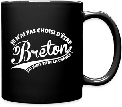 Spreadshirt Bretagne Pas Choisi D'Être Breton Tasse Mug, taille unique, noir