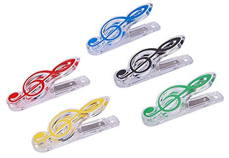 WANDIC Kunststoff Notenständer Blatt Buch Seite Clip Halter Hohe Noten Acht Noten Kleine Aussaat Transparent Clip 5 Stück