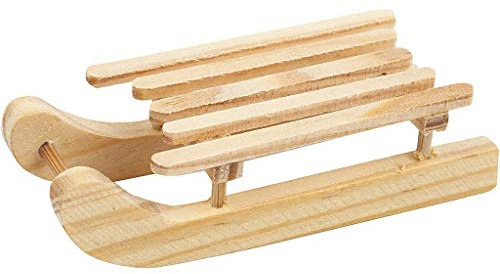 greedeko 2 STK. Schlitten zum basteln 6x2 Holz selbstgestalten DIY Deko Mini Miniatur