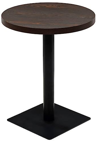 vidaXL Bistrotisch MDF Stahl Rund 60x75cm Dunkle Esche Stehtisch Bartisch