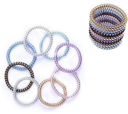 20 Stücke Spirale Elastische Haargummis, Telefonkabel-Haargummis, Spiral-Haargummis, Pferdeschwanz Halter, Bunte Stretchy Haargummis Band für Damen