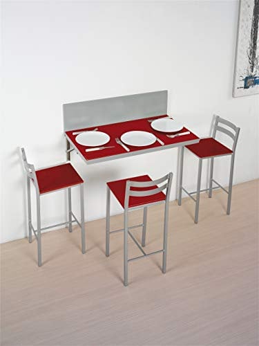 ASTIMESA Mesa de Cocina de Pared Multiposición Rojo 50x90cm
