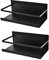 Luchs – 2er Set Magnetisches Regal für Kühlschrank aus Edelstahl, Hängeregal, Küchenregal, Gewürzregal, Kühlschrank Regal, Organizer mit Haken (Schwarz)