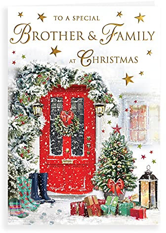 Regal Publishing Traditionelle Weihnachtskarte für Bruder und Familie, 22,9 x 15,2 cm