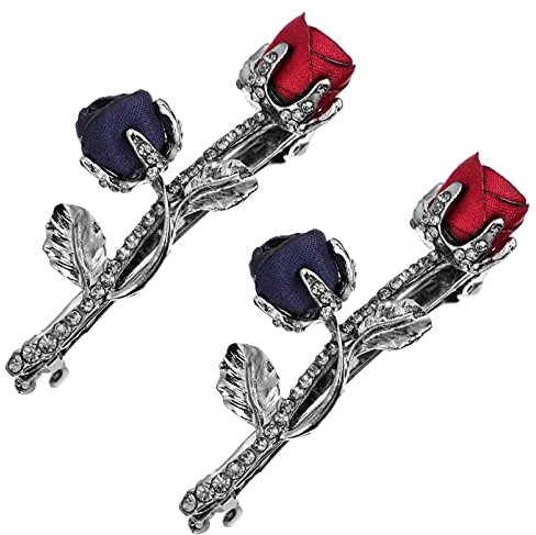 Beaupretty 2Pcs Clip Di di Cristallo Fiore Della Rosa Forcelle Vintage Barrettes Delle Forcelle Nuziali di Cerimonia Nuziale Monili per Le Donne Da