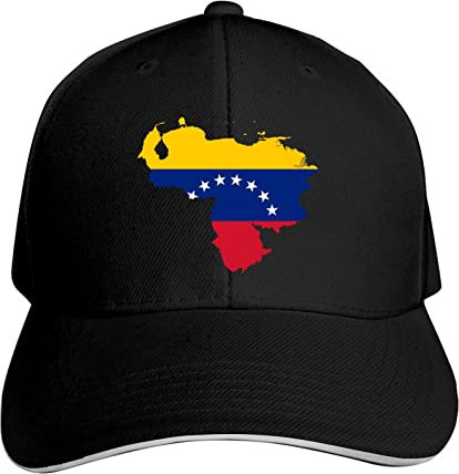 Gorra de hip hop transpirable unisex con la bandera de Venezuela, Negro -, 6 7/8/7 3/7