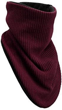 Manufaktur13 Windbreaker - Bandana, Halstücher in versch. Varianten, Multifunktionstuch, Baumwolle Schal, Dreieckstuch, geeignet für Motorrad & Fahrrad (M13) (Knit: Bordeaux)