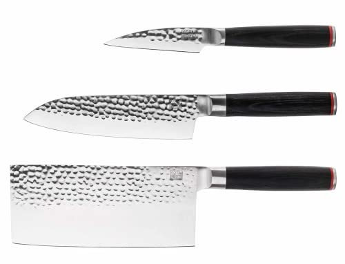 Kotai Le Set Asiatique : 3 couteaux (couteau d'office + santoku + hachoir)