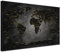 Lana KK® - Premium Weltkarte Pinnwand, Noir Deutsch, Leinwand zum Pinnen der Reiseziele als Wandbild - Landkarte in schwarz, 150x100 cm