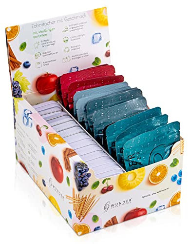 Exhibidor para palillos de dientes mágicos, con 4 sabores refrescantes en exhibidor para principiantes, palillos de dientes con sabor, exhibidor