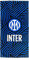 Inter Strandtuch aus Frottee, 70 x 140 cm, Logo, 100% Baumwolle, offizielles Produkt, schwarz-Blaue Grafik