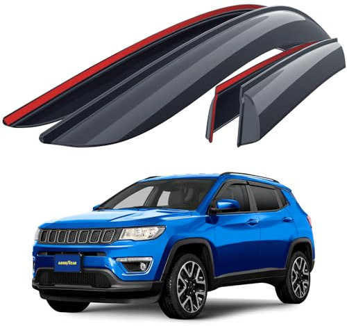 Goodyear Windabweiser für/kompatible mit Jeep Compass 2016-2025 SUV - Stick-on Regenabweiser - Autofenster Regenschutz - Ermöglichen Frischluft - Waschstraßenfest - Einfache Montage 4 Set