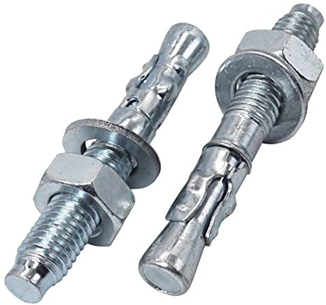 SKIR'CO Lot de 16 chevilles M10 x 75 mm, chevilles en métal, boulons d'ancrage pour maçonnerie, ancrage à expansion en béton