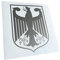 Kiwistar - Autoaufkleber - Silber - 24x19cm Bundeswappen Deutschland Rahmen - Heckscheibe Auto Aufkleber wetterfest für Kfz LKW Mofa Truck - Sticker außen selbstklebend Tuning Zubehör für Fenster