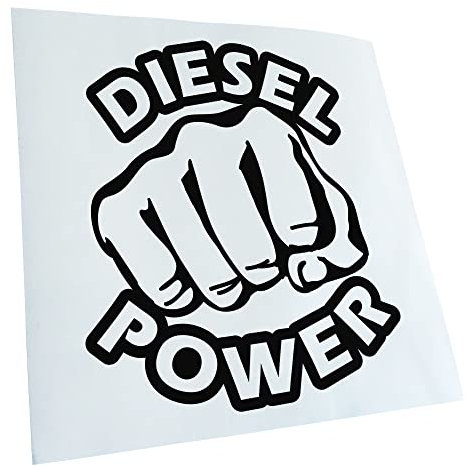 Kiwistar - Autoaufkleber - Schwarz - 24x20cm Diesel Power Schlag Faust - Heckscheibe Auto Aufkleber wetterfest für Kfz LKW Mofa Truck - Sticker außen selbstklebend Tuning Zubehör für Fenster Fahrzeug