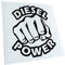 Kiwistar - Autoaufkleber - Schwarz - 24x20cm Diesel Power Schlag Faust - Heckscheibe Auto Aufkleber wetterfest für Kfz LKW Mofa Truck - Sticker außen selbstklebend Tuning Zubehör für Fenster Fahrzeug