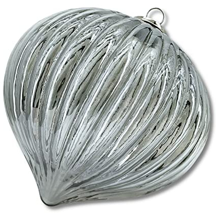 Glas Kugel Tropfen grau-schwarz 30 x 35cm Deko-Kugel Glastropfen Glaskugel