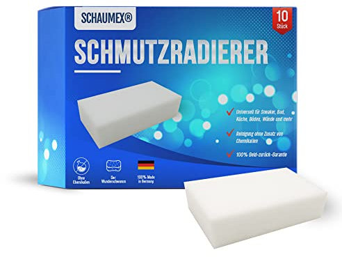 10er Set Schaumex Schmutzradier - Der Zauberschwamm Schmutzradierer Sneakerschwamm für Ceranfeld Küche Bad