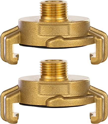 Poppstar 2er-Set Messing Schnellkupplung 1/4 Zoll Außengewinde (G 1/4-Gewinde auf Klauenkupplung)