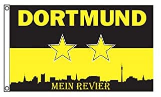 Stormflag Dortmund Mein Revier flagge 3x5ft Flagge Dortmund Mein Revier Sterne 90cmx150cm Polyester 90g/m2 mit Ösen mit Doppelnadel genäht.
