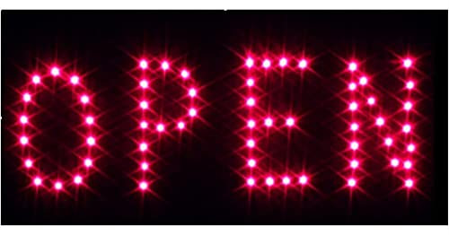 LED Schild Leuchtschild GEÖFFNET OPEN Dönner Kebab Bar und viel mehr Reklame LEUCHTREKLAME Werbung versch.stylen (OPEN (24))
