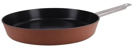 San Ignacio Agros - Sartén de 30cm - Fabricado en Aluminio Forjado - Interior Whitford Quantanium - Recubrimiento Negro - Exterior En Color Terracota - Inducción - Mango Largo De Chapa Lisboa