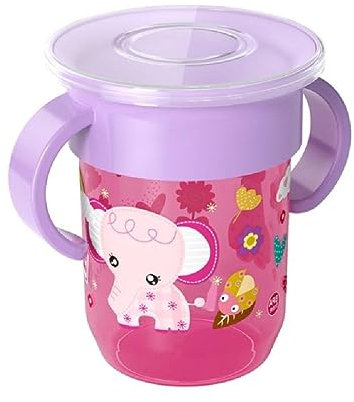 NURCIX Baby Trinkbecher Mit Um 360 Grad Drehbarem Deckel Tragbar Leicht Zu Greifender Auslaufsicherer Becher Lerngetränk Wasserflasche Baby Lern Trinkbecher Mit Und Deckelabdeckung