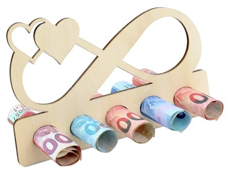 TAKULA Holz Endlosschleife Geldgeschenk Hochzeit,Hichzeitsgeldgeschenke Hochzeitsgeschenk Geld-Hochzeitsgeschenke Ideen Hochzeitsgeschenke für Brautpaar