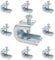 NIDAYE Heavy Duty 1/4-20 Pressed Beam Clamp for Threaded Wire Ring, Zinc Plated Steel Beam Clamp for 1/2 inch Flange, 1/4-20 Thread Rod, 50 Pieces