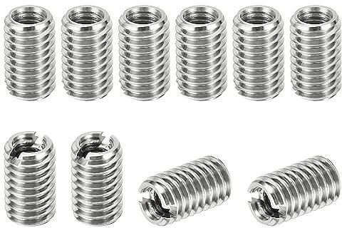 PATIKIL Rosca Adaptadores Manguito Reductora Tuerca, 10uds M6*1 Macho a M4*0.7 Hembra Reparación Inserto Tuerca Tornillo Reductor Conversión Inoxidable Acero Sujetador 10mm
