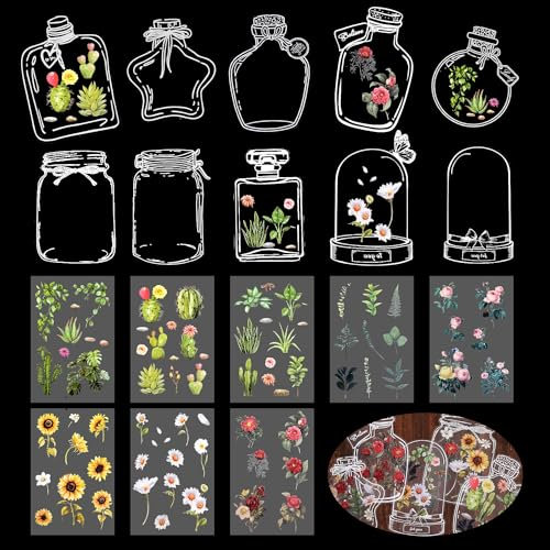 40 Stück Transparente Trockenblumen Lesezeichen Lesezeichen Kinder Lesezeichen Personalisiert Aufkleber Trockenblumen Lesezeichen DIY Lesezeichen Basteln Lesezeichen Set für Buch Lesen Marker