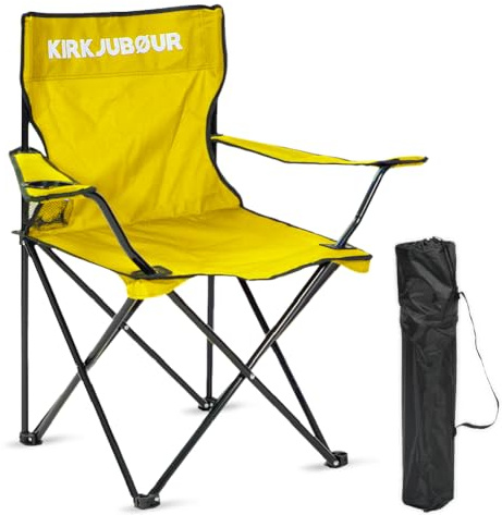 Kirkjubøur® Njörd Campingstuhl Outdoor Camping Klappstuhl Wandern Faltstuhl (Ocker)