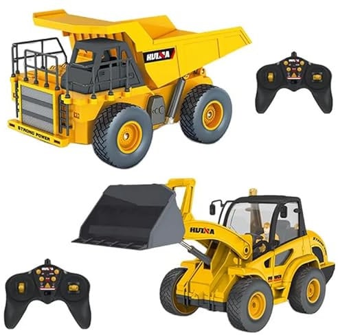 s-idee® 1515 RC Pale ribaltabile (giallo) e pale gommate (giallo) Set Huina 1:24 Kit da cantiere telecomandato