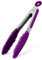 315℃ Heat Resistant Kitchen Tongs: U-Taste 18cm Silicone Cooking Tong with Firm Sealed Non Stick Silicone Tips & Silicone Coated 18/8 Stainless Steel Handle & Smooth Locking for Serving (Purple)