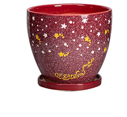 Macetas Maceta de cerámica Maceta extra grande en maceta Maceta de cerámica esmaltada que fluye Maceta Maceta Maceta Maceta Maceta Maceta de cerámica esmaltada rica duradera con bandeja de separación