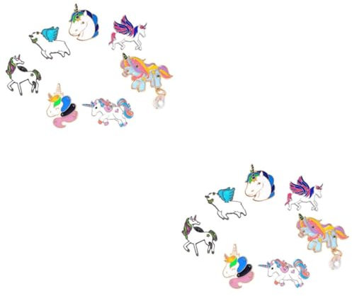 DEARMAMY 14stücke Teiliges Bunte Einhorn Broschen Aus Legierung Cartoon Anstecker Für Frauen Und Mädchen Accessoires Für Alltag Und Besondere Anlässe