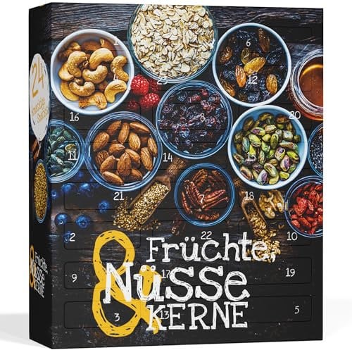 Früchte, Nüsse, Kerne Bio Adventskalender 2025 [MIT 24 GESUNDEN SNACKS] – Nüsse, Vegan & Bio Snacks – Nuss, Adventskalender, Trockenfrüchte Gesund (Hergestellt in DE)