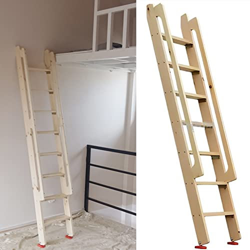 Bunkhouses Replacement Climb Ladder for Dorm/Over Cab/Caravan Bunk Beds - with Mounting Brackets Kit & Rubber Foot Pads & Handrail, Lightweight Bunk Beds 3 4 5 6 Steps Ladders