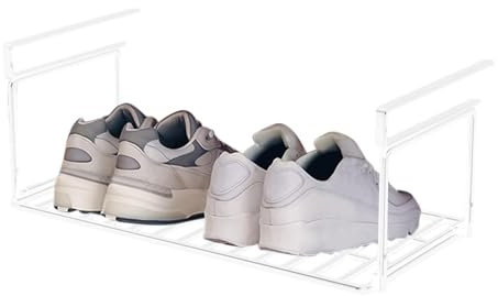 Estante para zapatos para colgar debajo del gabinete, bandeja de almacenamiento plegable para zapatos, estante de almacenamiento de zapatos para entrada, diseño de rejilla inferior
