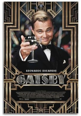 KSAIRHNRHRG The Great Gatsby Poster, Wandkunst, Cover, Zimmer, Vintage, ästhetisches Poster, dekoratives Gemälde für Wohnzimmer, Schlafzimmer, elegantes Poster, 30 x 45 cm, ungerahmter Stil