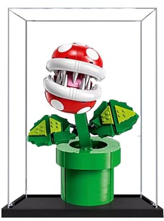 Vetrina in acrilico per Lego 71426 Piranha modello di pianta, scatola antipolvere da 3 mm, espositore compatibile con Lego 71426 (modello non incluso) (costruzione trasparente 3 mm)