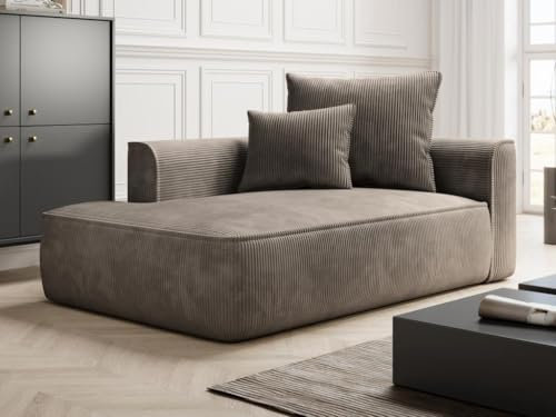 Vente-unique - Recamiere ohne Schlaffunktion 1 Pineta - Samt - Taupe