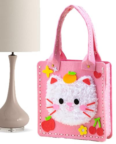 Generisch Kit de bricolage en feutre | Kit de broderie amusant pour collage | Sac à provisions en feutre léger réutilisable pour la maison, l'école, les voyages